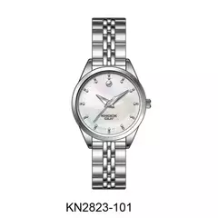 Reloj Knock Out KN2823-101 malla de metal plateado para mujer