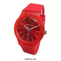 Reloj Knock Out KN8945-800 malla de caucho rojo para dama 42mm