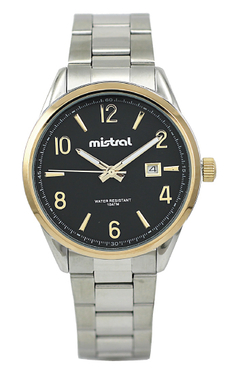 Reloj Mistral GMT-6930TT-01 malla de acero para caballero con calendario - comprar online