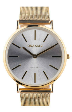 Reloj Ona Saez Capri dorado malla tejida para dama