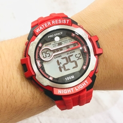 Reloj Pro Space PSH0099-DIR-4H PRO-010 Para Hombre Digital Caucho Sumergible Rojo - comprar online