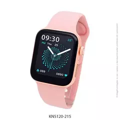 Reloj Smartwatch Knock Out KN5120 malla de silicona rosa unisex