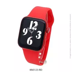 Reloj Smartwatch Knock Out KN5123 malla de silicona rojo