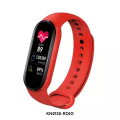 Reloj Smartwatch Knock Out KN5128 malla de silicona rojo unisex