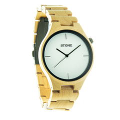 RELOJ STONE ST1070B PARA HOMBRE SIMIL MADERA FONDO BLANCO