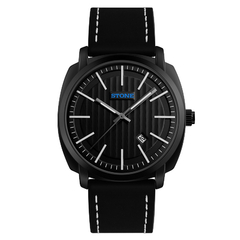 Reloj Stone ST1162N Malla De Cuero negro Para Hombre con calendario