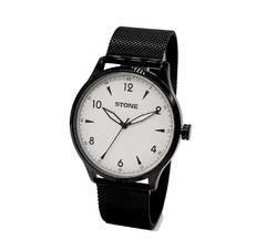 RELOJ STONE ST1163NB PARA CABALLERO MALLA DE METAL TEJIDO NEGRO