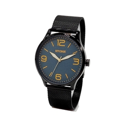 RELOJ STONE ST1165NA PARA CABALLERO MALLA DE METAL TEJIDO NEGRO