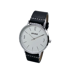 Reloj Stone ST1179NB Malla De Cuero negro Para Hombre