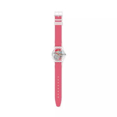 Reloj Swatch GE292 Monthly Drops Clearly Red Striped para mujer - JOYAS Y RELOJES BRAINE MAYORISTA