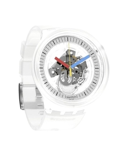 Reloj Swatch SB01K100 BIG BOLD Clear Clearly Bold Unisex de silicona - JOYAS Y RELOJES BRAINE MAYORISTA