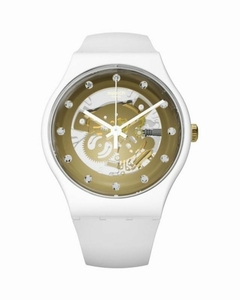 Reloj Swatch Suoz148 Sunray Glam Sparkling Circle malla de silicona - JOYAS Y RELOJES BRAINE MAYORISTA