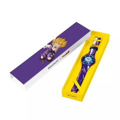 Reloj Swatch Suoz345 Gohan Dragon Ball Z X Swatch unisex malla de silicona