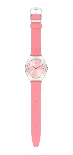 Reloj Swatch SYXS135 ROSE MOIRE para dama malla de silicona - JOYAS Y RELOJES BRAINE MAYORISTA