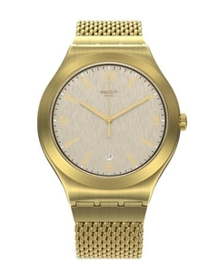 Reloj Swatch YWG409M MESH O'HONEY para dama malla de acero tejido con calendario