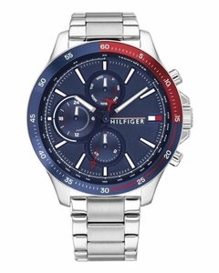 Reloj Tommy Hilfiger Bank 1791718 Multifunción Para caballero malla de acero plateado en internet