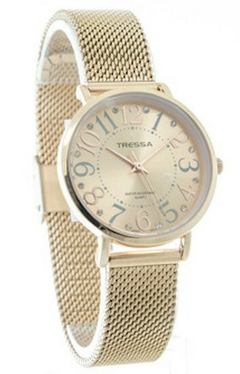 Reloj Tressa Agos-03 Rosè metal tejido para dama