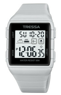 Reloj Tressa Alfa-04 Digital malla de silicona Blanco para caballero