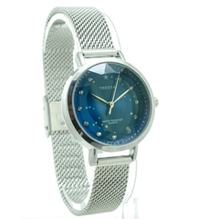 Reloj Tressa TR-243 Ava-m-02 Plateado fondo Azul metal tejido para dama - comprar online