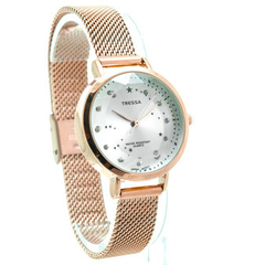 Reloj Tressa TR-243 Ava Rosé malla tejida para dama - comprar online