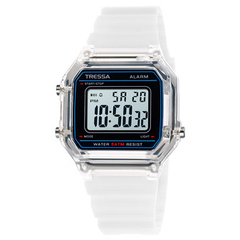 Reloj Tressa TR-186 Casey Digital malla caucho Transparente unisex - comprar online