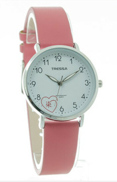 Reloj Tressa Hanna-11 TR-240 Malla De Silicona Rosa Para Dama