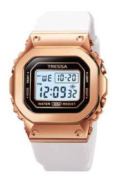 Reloj Tressa TR-234 Modelo Ginny Digital para Dama Caucho Blanco y rose - comprar online