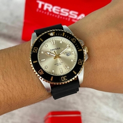 Reloj Tressa Cosmic para hombre malla de caucho con calendario