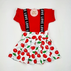 Conjunto Infantil Salopete Cereja - comprar online