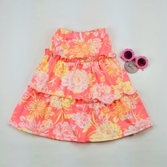 saia infantil neon rodada amarelo rosa laranja