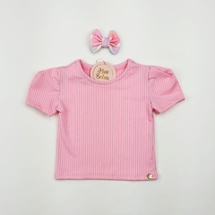 camiseta infantil blusa feminina manga princesa rosa