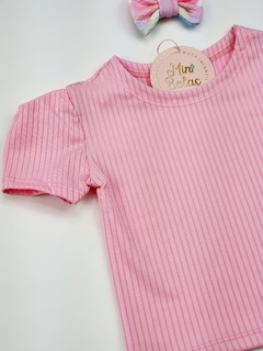 camiseta infantil blusa feminina manga princesa rosa