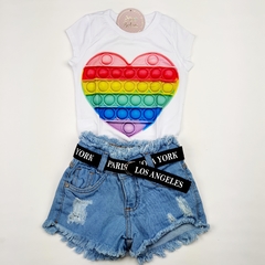 Blusa infantil t-shirt pop it branca - comprar online