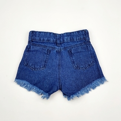 short infantil jeans menina flores colorido