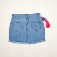 saia infantil jeans feminino confortável neon elástico