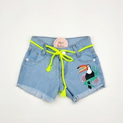 short infantil jeans feminino confortável tucano elástico