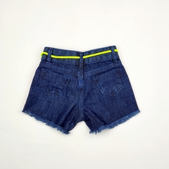 short infantil jeans menina feminino escuro neon colorido pintado