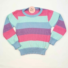 blusa infantil trico menina listra