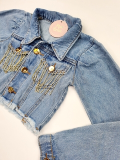 Jaqueta jeans infantil com strass - comprar online