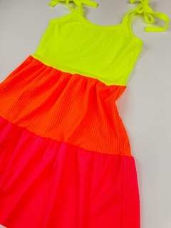 Vestido infantil neon colorido - comprar online