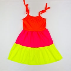 Vestido infantil neon colorido na internet