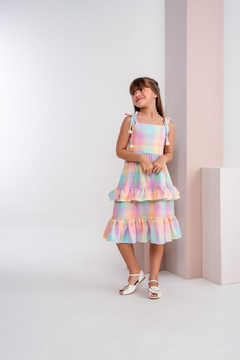 Vestido infantil xadrez candy - comprar online