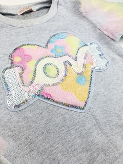 Conjunto infantil moletom pelúcia love na internet