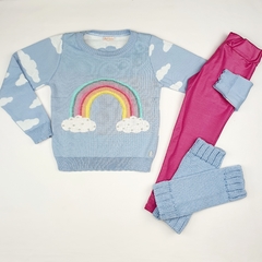 Blusa tricot infantil arco-íris - Mini Belas