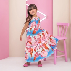 Vestido infantil longo caju