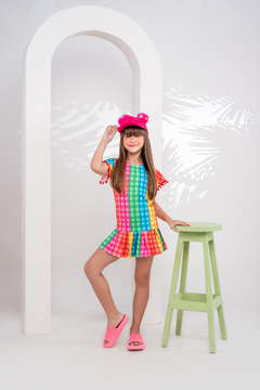 Vestido infantil pop it pompom - comprar online