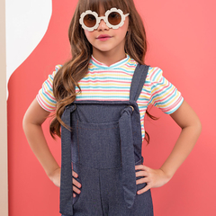 Macacão infantil viscojeans - Mini Belas