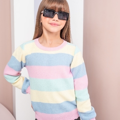 Blusa tricot infantil listrada amarela - comprar online