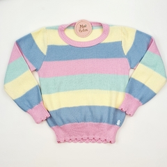 Blusa tricot infantil listrada amarela na internet