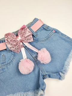 Short jeans infantil pompom na internet